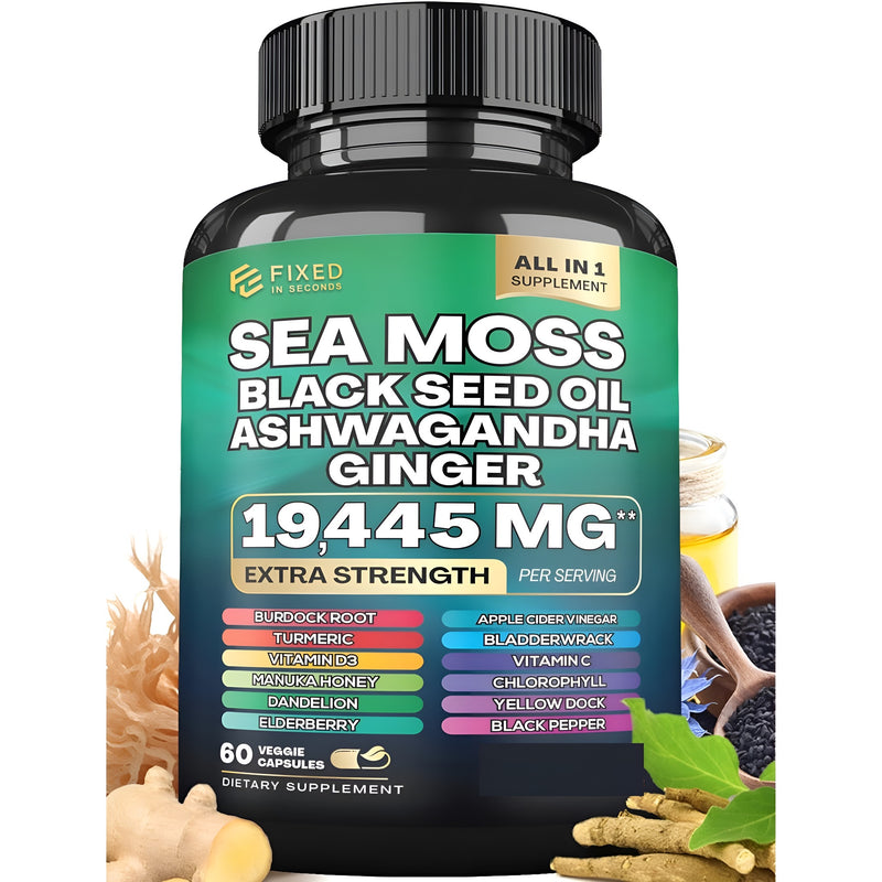 Sea Moss 16-in-1 for Total Wellness - Magic Moss Super Blend Capsules - 19,445MG Power!